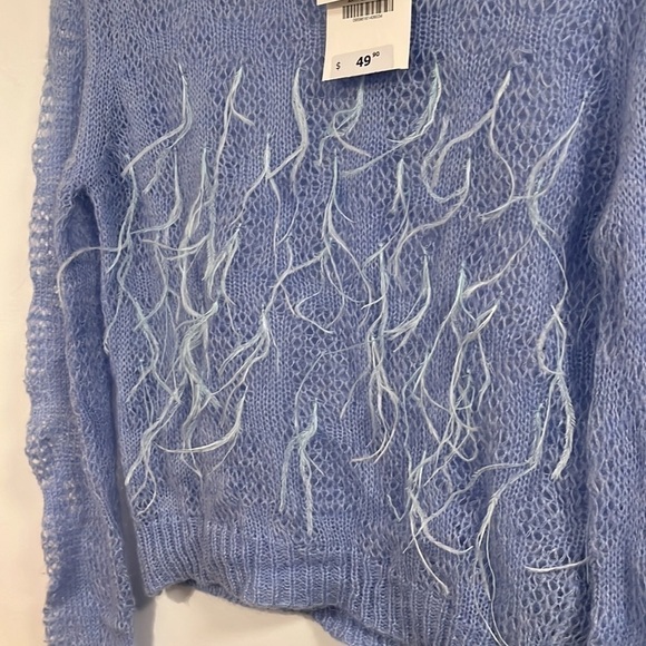 Zara blue feather embellished sweater - size medium - Picture 6 of 10